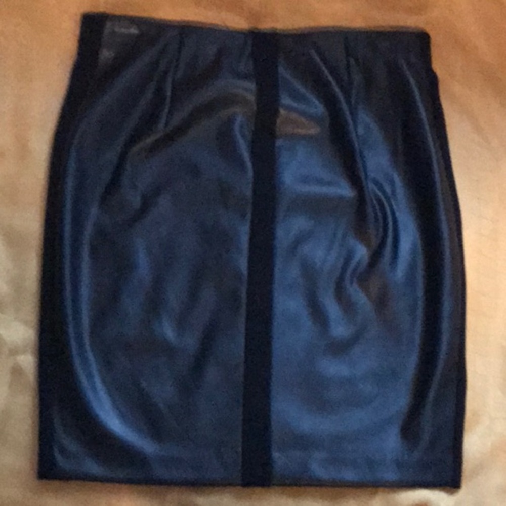 DKNY, BLACK Faux LEATHER Mini-Skirt, Sz XS, NWT
